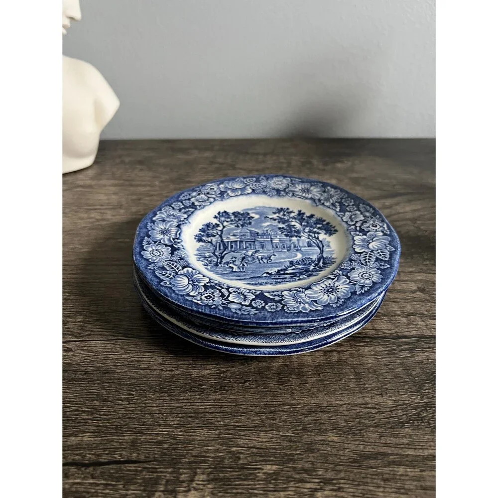 Blue and White Liberty Blue, Historical Colonial Scenes Collection Small Plate